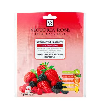 ماسک ورقه ای صورت ویکتوریا رز مدل توت فرنگی و تمشک